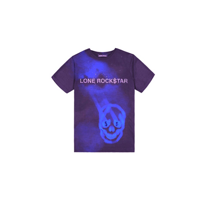 Lone Rock$tar Lone Rock$tar "Eyes on Stars” Purple Tee "Actual", Purple Shirt, Rhinestone Branding, LoneRockstar